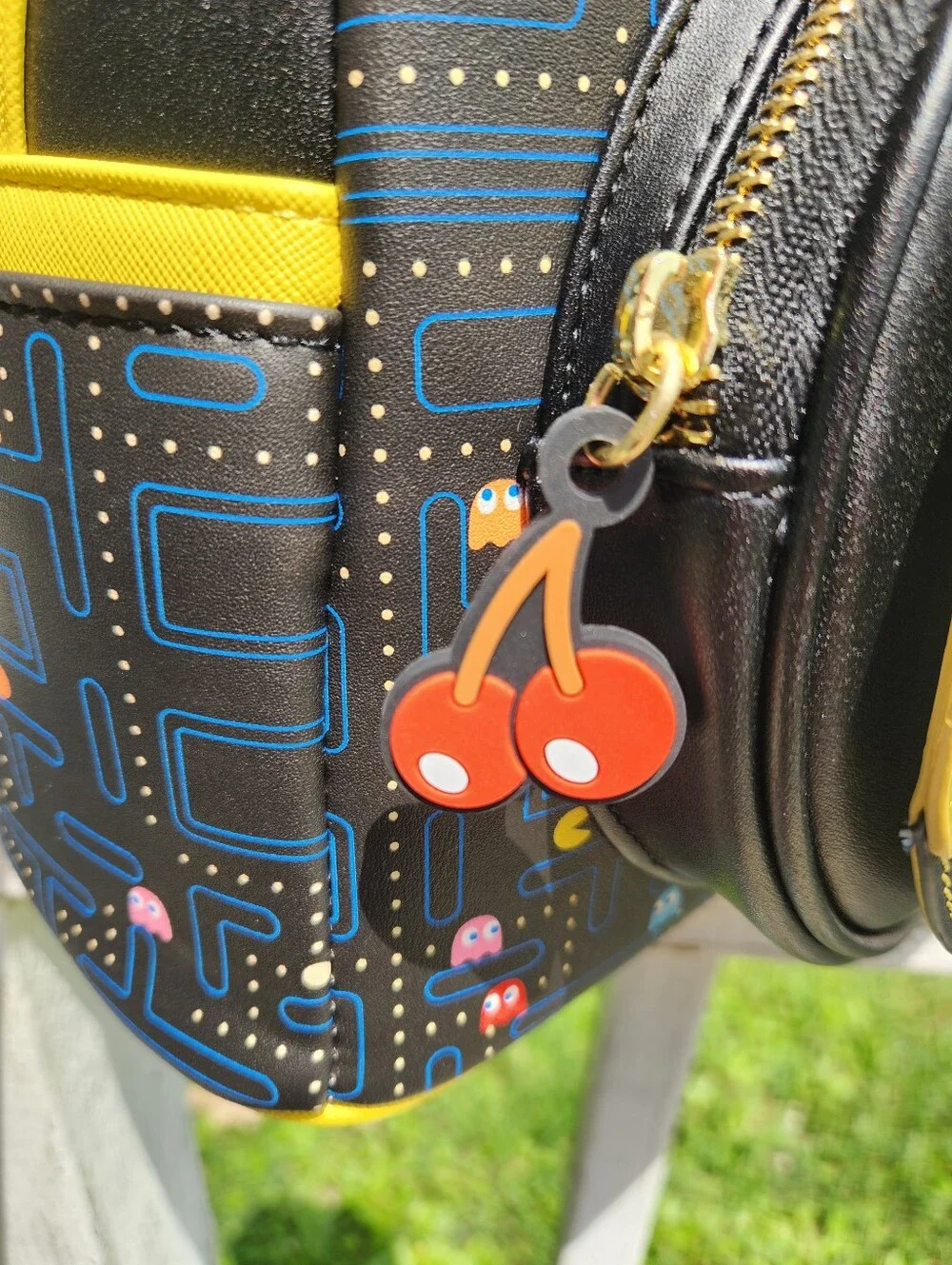 Loungefly Pac-Man Mini Backpack in Black and Metallic Gold NWT
